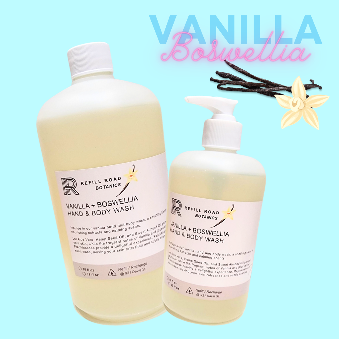 Vanilla + Boswellia Hand & Body Wash by Refill Road