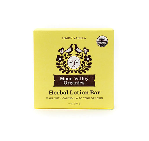Moon Valley Organics | Herbal Lotion Bar Lemon Vanilla or Bergamot Geranium Herbal Lotion Bar