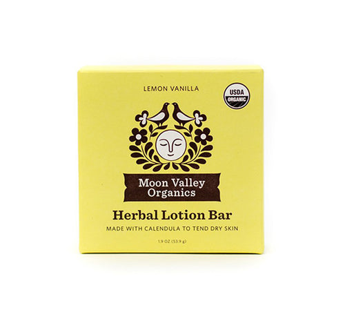Moon Valley Organics | Herbal Lotion Bar Lemon Vanilla or Bergamot Geranium Herbal Lotion Bar