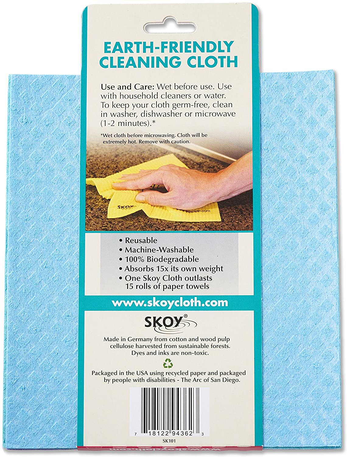Skoy Cloth - 4 Pack - Eco-Friendly Swedish Dishcloth - Assorted Colors